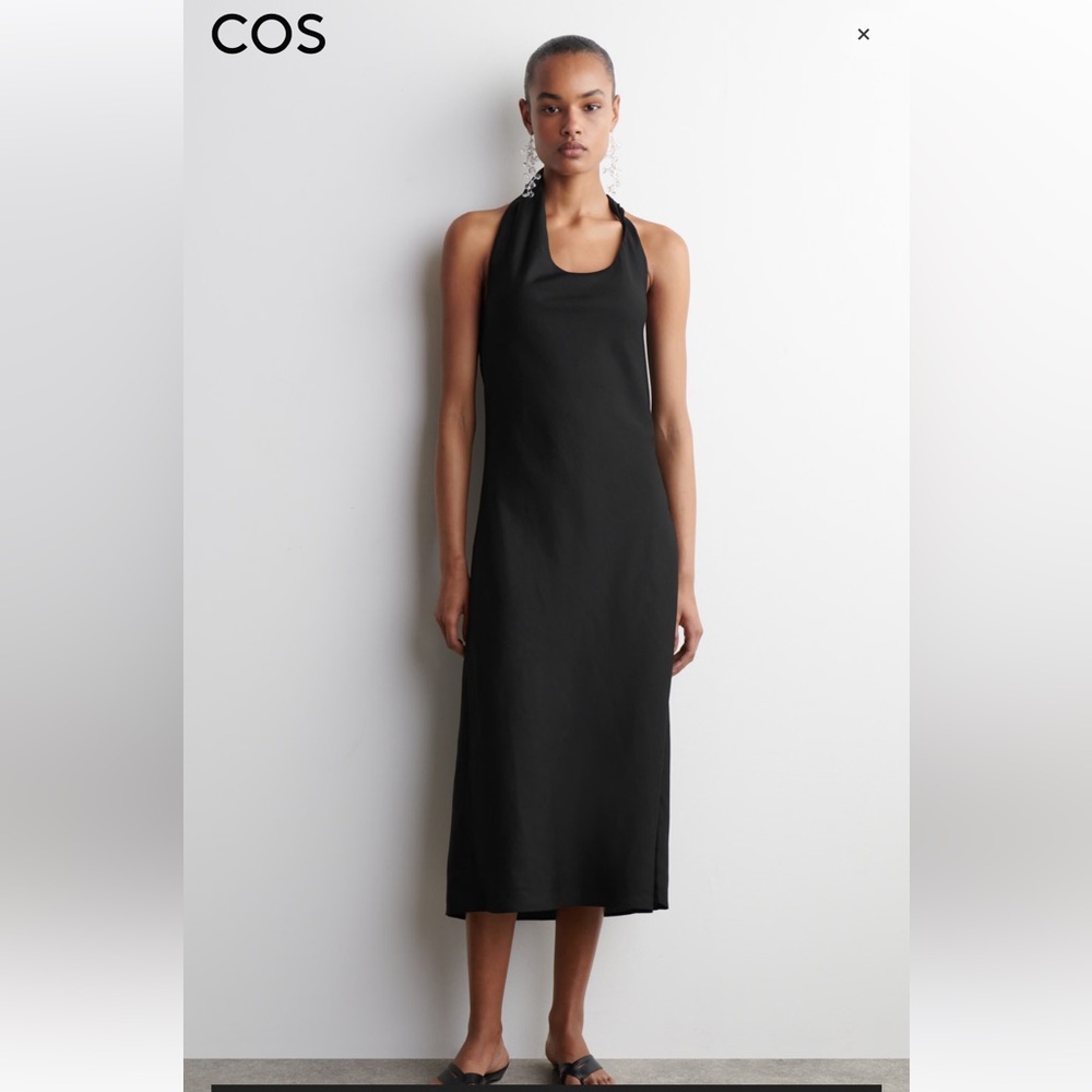 COS Black Halter Midi Dress